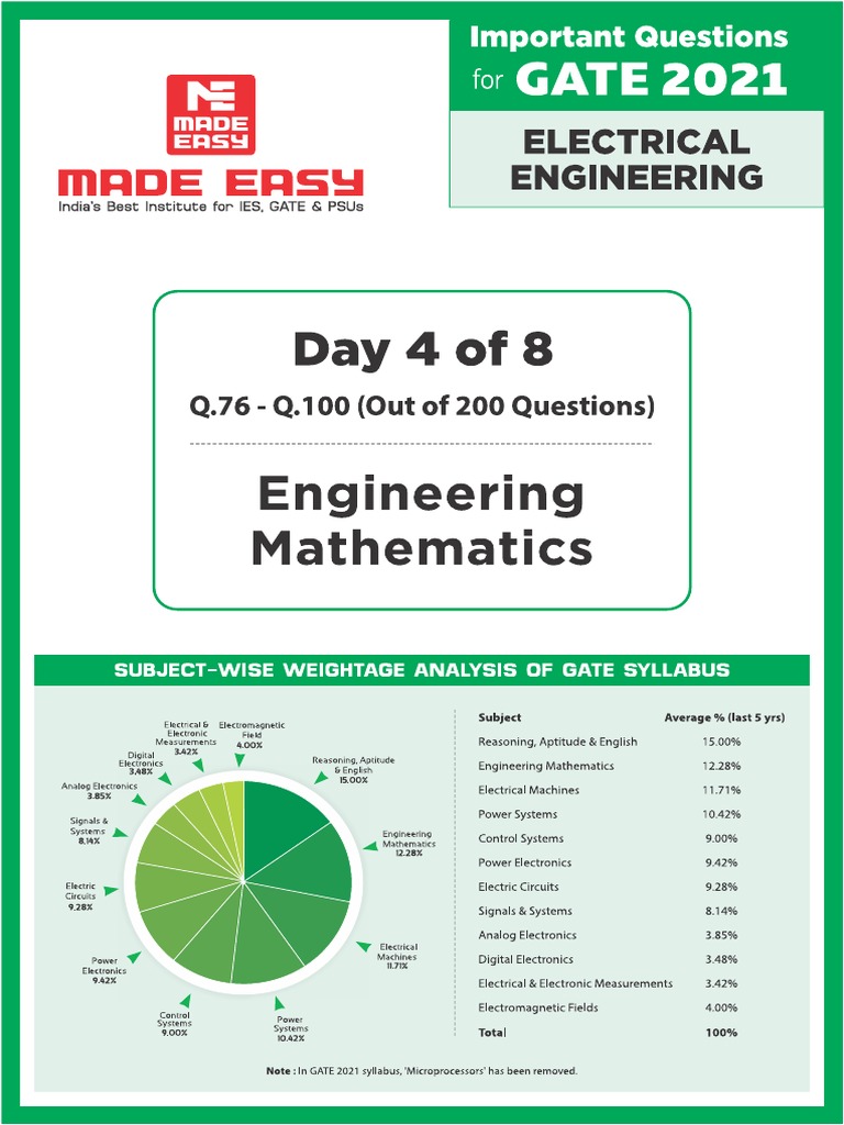 EE - Day 4 - Engineering Mathematics | PDF
