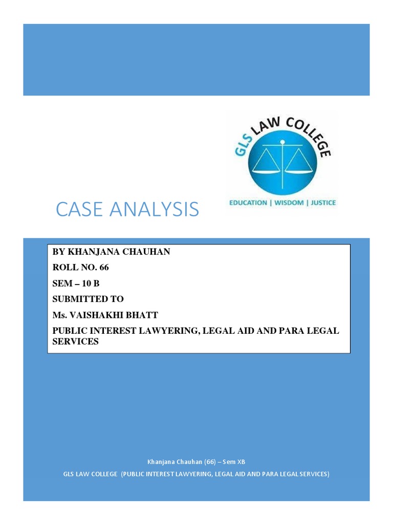 Case Analysis in Public Interest Lawyering and Paralegal Service | PDF ...