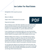 Authorization Letter For Real Estate