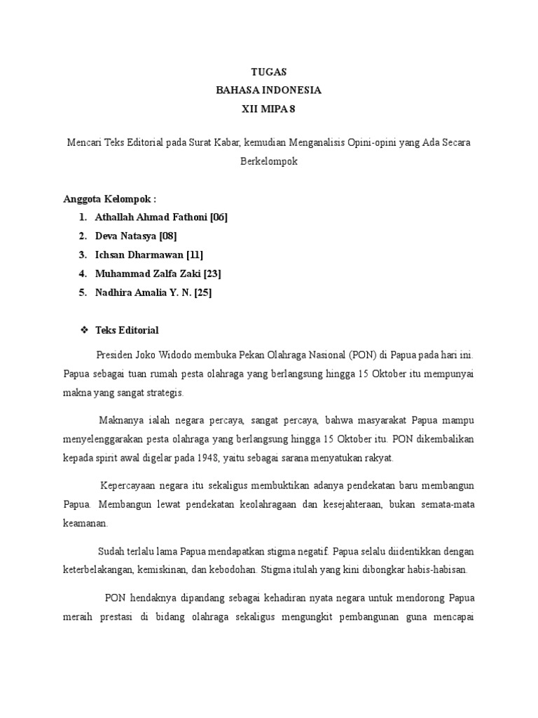 Contoh Teks Editorial | PDF