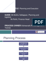 PROJECT TITLE: Planning and Execution: Logistics MR - Rohit, Finance Head