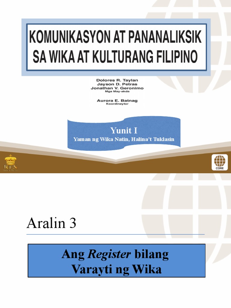 Halimbawa ng Register ng Wika | PDF