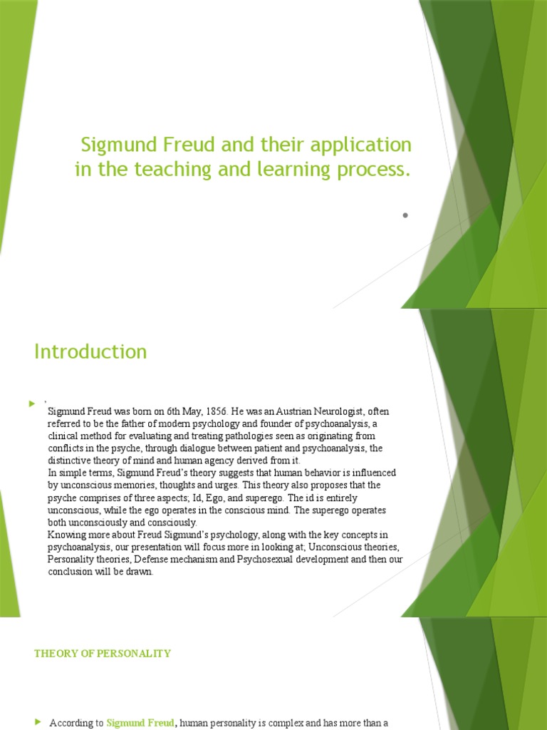 Sigmund Freud and Their Application in the Teaching 2 | PDF | Id ...