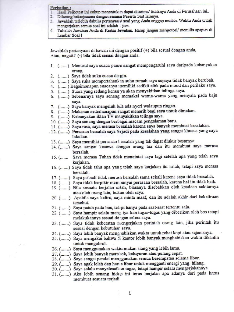 Test Kepribadian Pdf