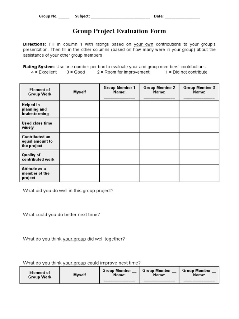 group-project-evaluation-form-pdf