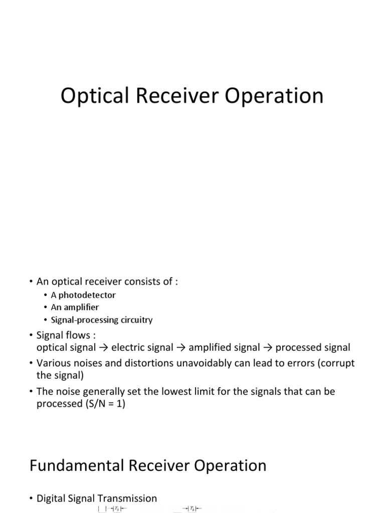 Optical Receiver Operation PDF