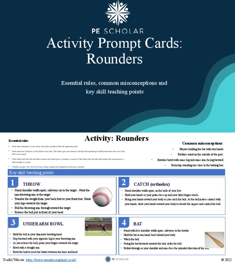 Rounders Guide for Coaches & Players | PDF