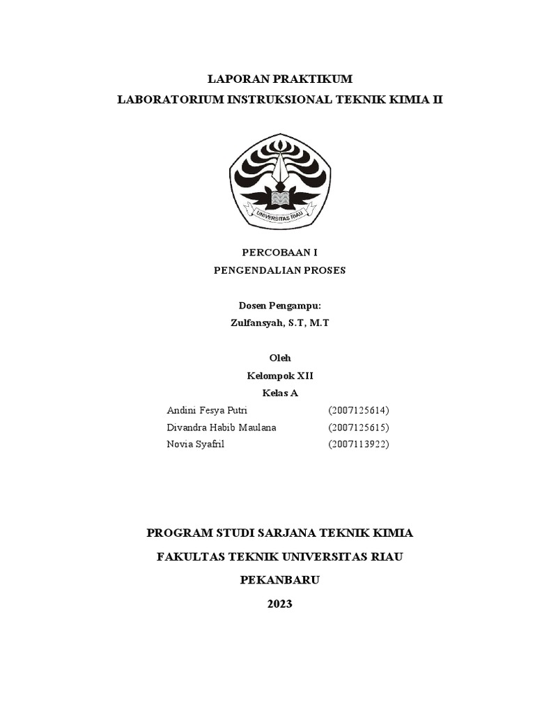 Laporan Praktikum Pengendalian Proses Revisi 1 | PDF