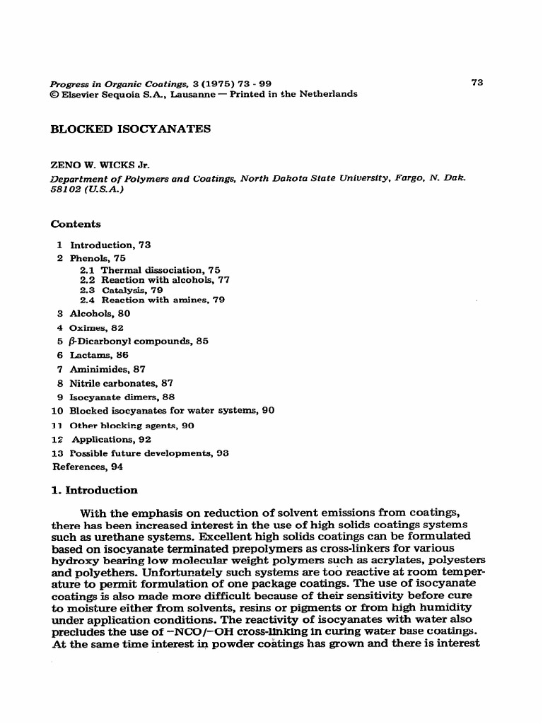 Theory Blocking Isocyanate | PDF