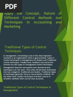 Apply The Concept Nature of Different Control