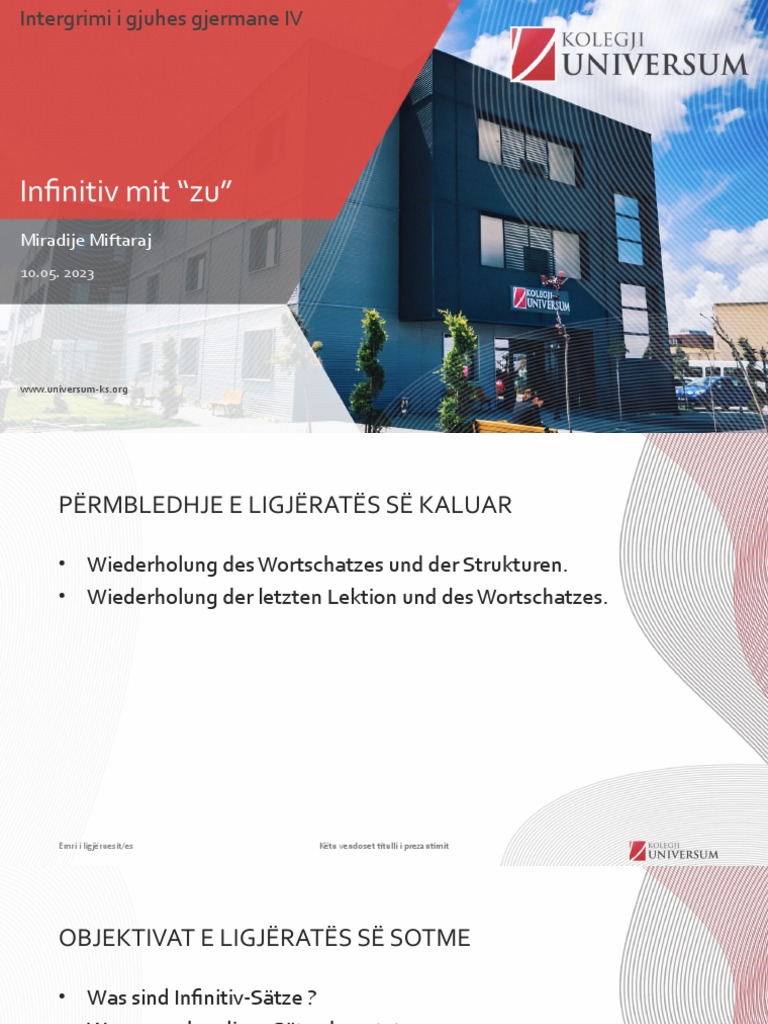 Infinitiv Mit Zu | PDF