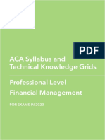 ACA Syllabus Handbook Professional Level Financial Management 2023