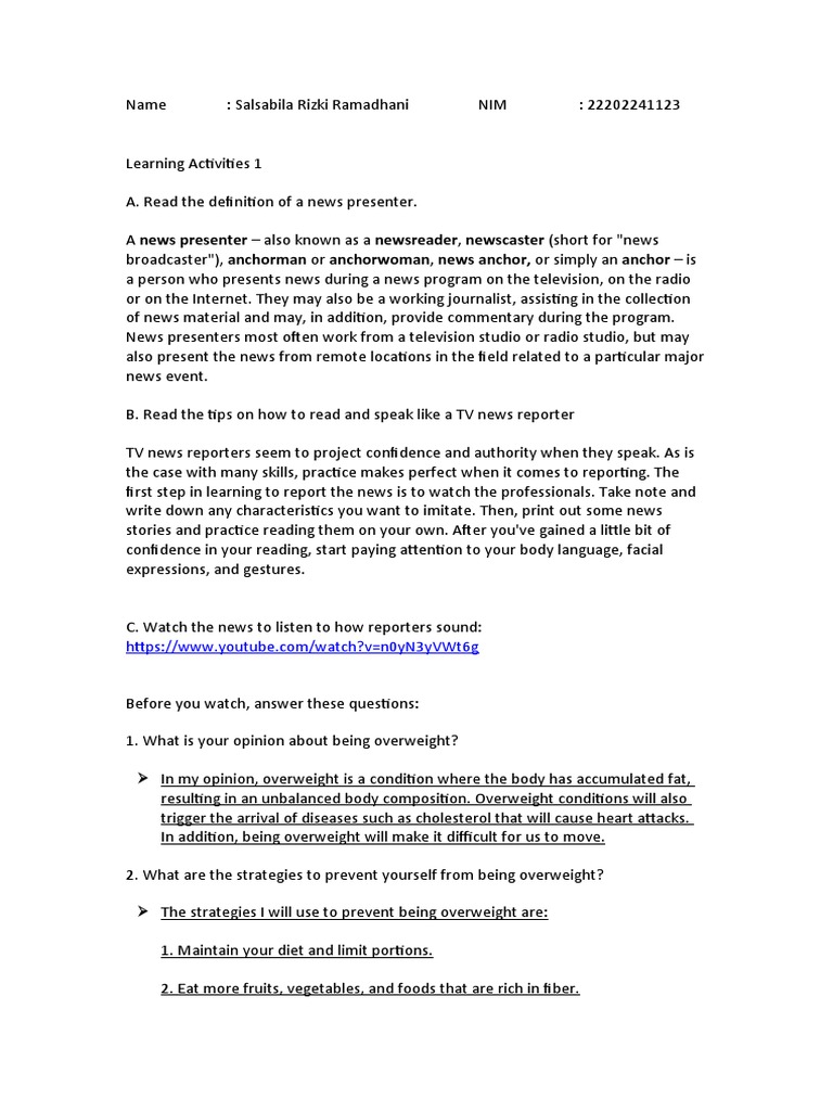Learning activities 1 news reading pdf news human communication