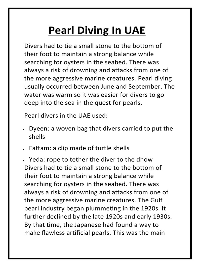 Pearl Diving in UAE PDF