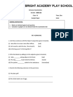 4 Entrance Sample Paper Class Iv Four (2021-22)