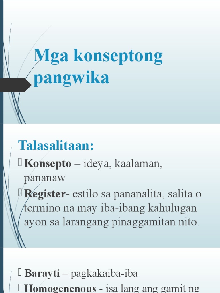 Mga Konseptong Pangwika | PDF