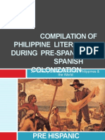 Compilation of Philippine Literature During Pre-Spanish and Spanish Colonization