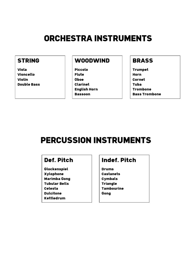 Instruments Theory G4 List PDF