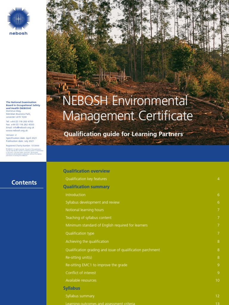 NEBOSH Environmental Management Guide | PDF | Audit | Environmental ...