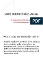 Media and Information Literacy-Introduction To MIL