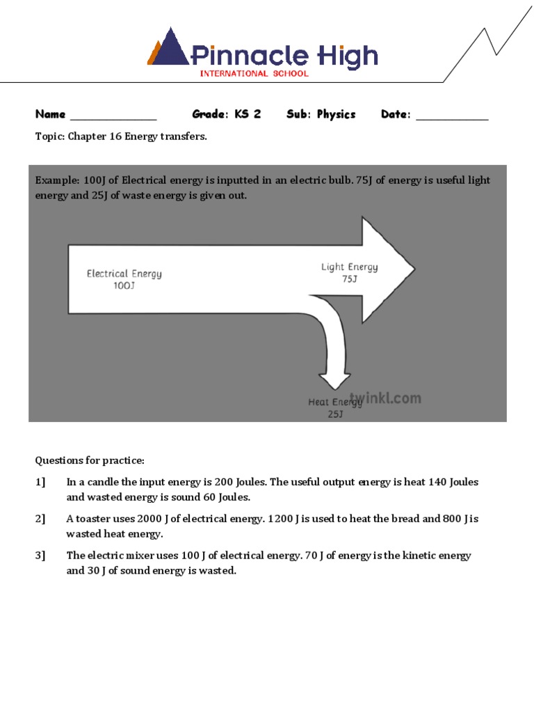 Phyiscs Sankey Diagram Worksheet | PDF