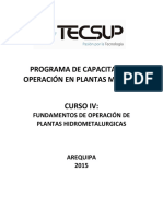 4. Fundamentos de Operación Plantas Hidrometalúrgicas