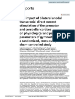 The impact of bilateral anodal transcranial direct current stimulation of the premotor and cerebellar cortices on physiological and performance parameters of gymnastic athletes- a randomized, cross‑over, sham‑controlled study