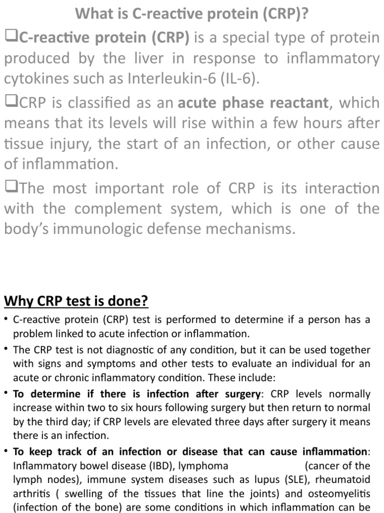 Understanding CRP and Its Testing | PDF | C Reactive Protein | Inflammation