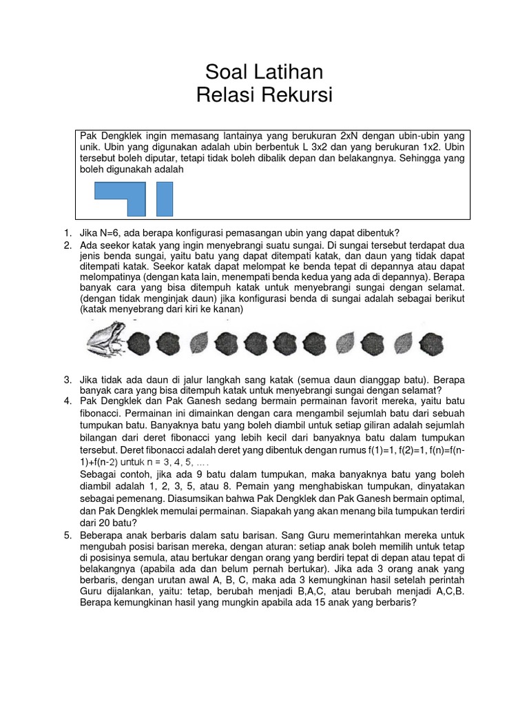 Contoh Soal Rekursi Informatika Kelas 11 | PDF | Metode & Bahan Ajar