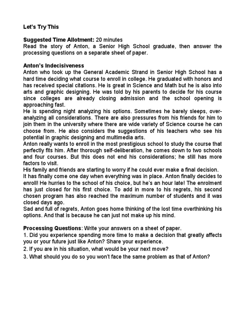 Quarter 1. Module 3 Homeroom PDF Behavior Free Will