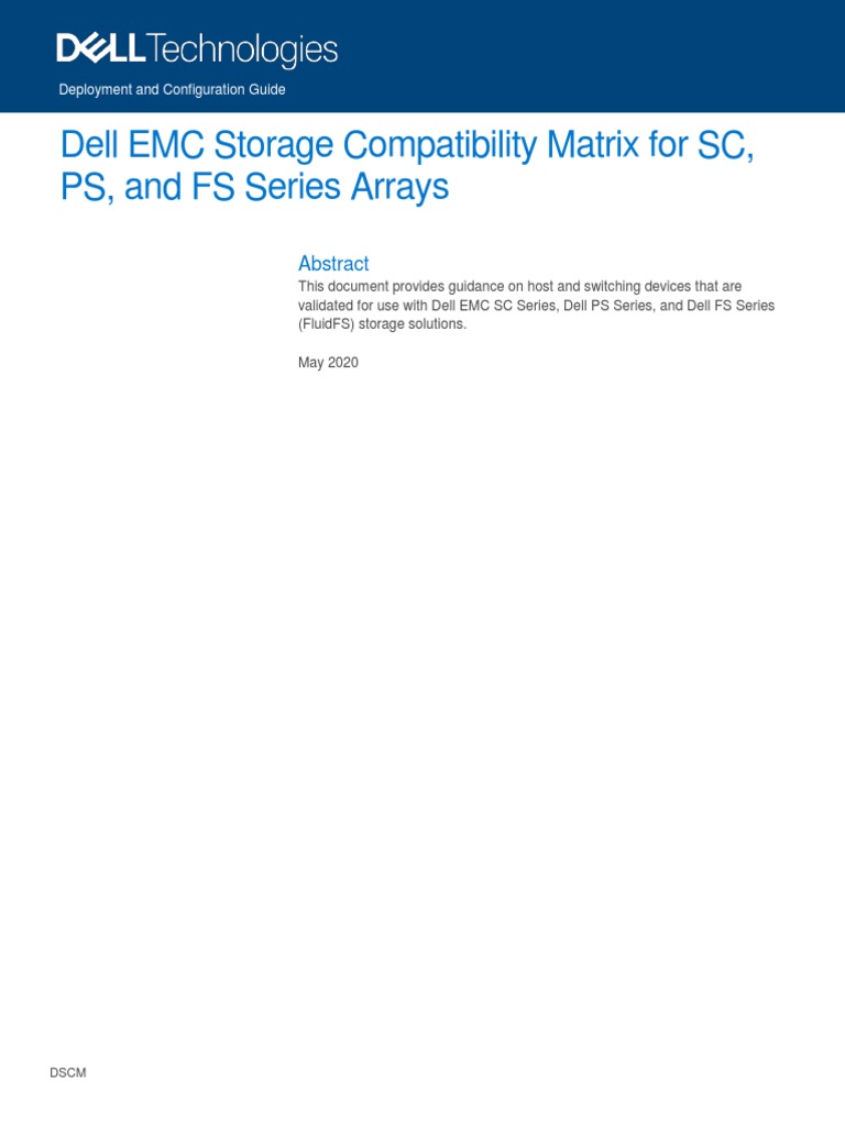 DSCM Deployment and Configuration GuideDell EMC Storage Compatibility