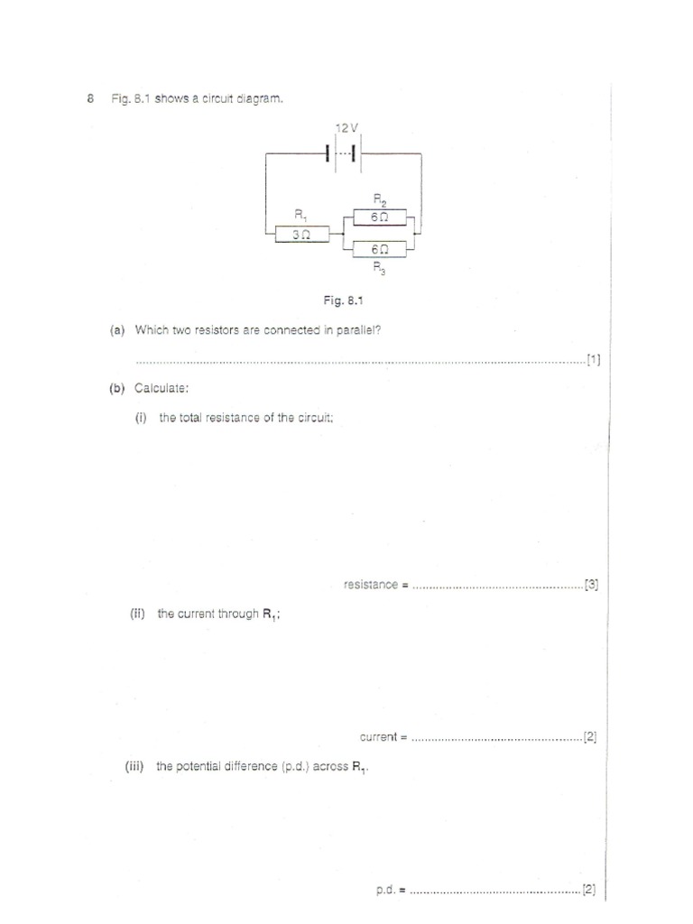 Current Electricity Questions PDF