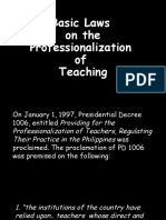 Chapter 4 Lesson 1 Basic Laws On Profesionalization of Teaching