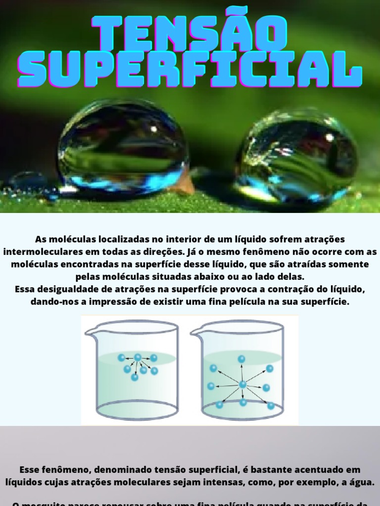 Impacto da Tensão Superficial da Água | PDF | Tensão superficial | Água