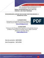 L'accompagnement Entrepreneurial de La Tpe Et Sa Performance Une Étude Théorique