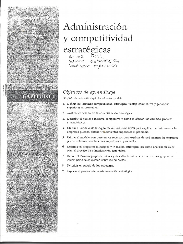 Administración Estrategica Cap 1 Administración y Competitividad ...