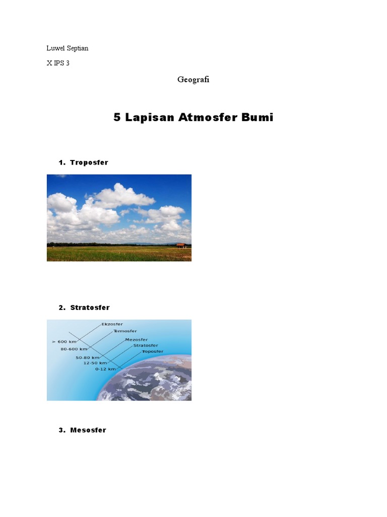 Materi atmosfer lapisan bumi dengan warna-warna menarik