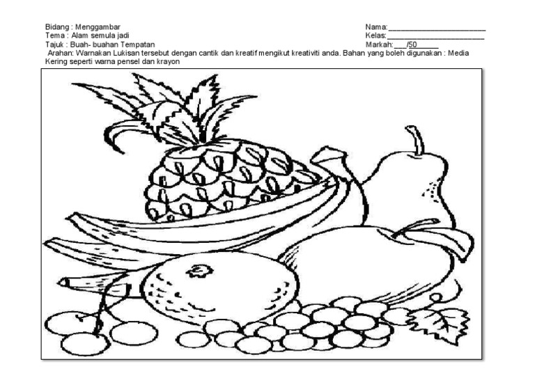 Aktiviti Mewarna Buah-Buahan Tempatan | PDF