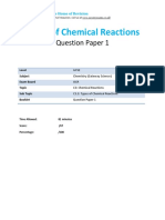 8.1 Types of Chemical Reactions QP - Gcse Ocr Chemistry Gateway Science