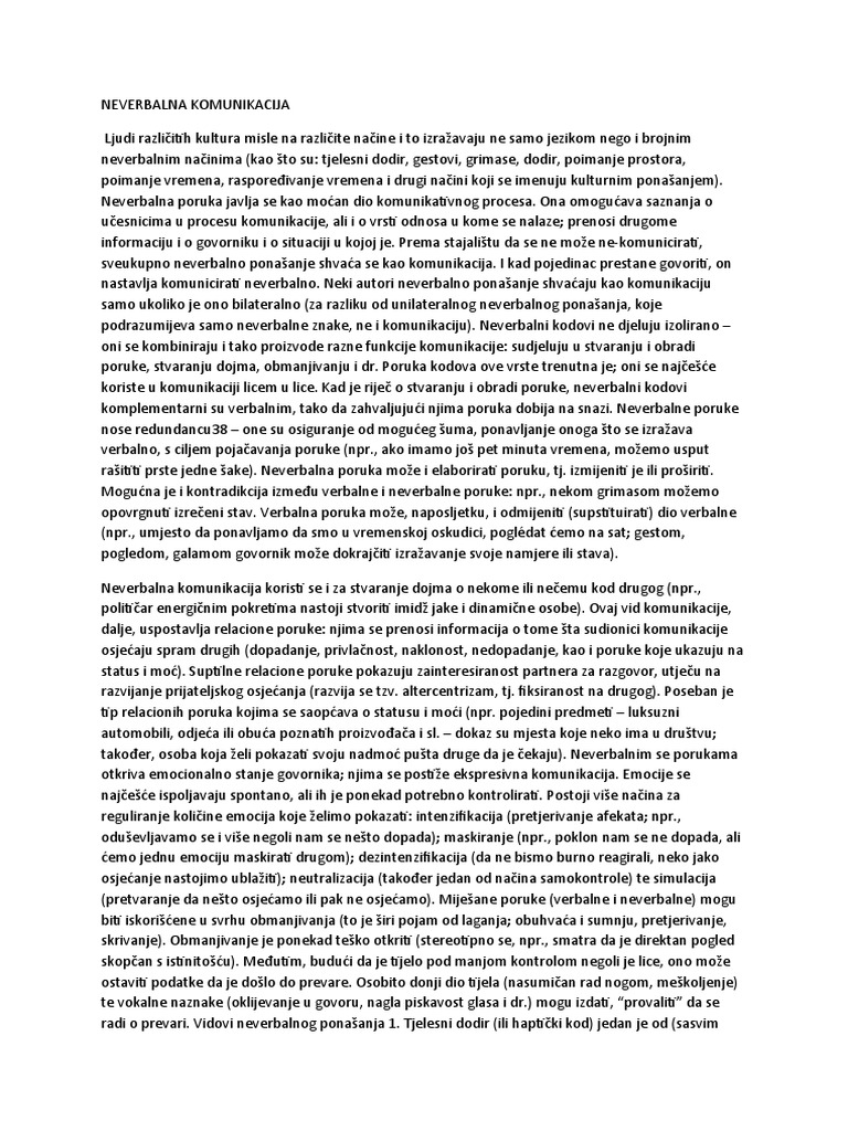 Neverbalna Komunikacija | PDF