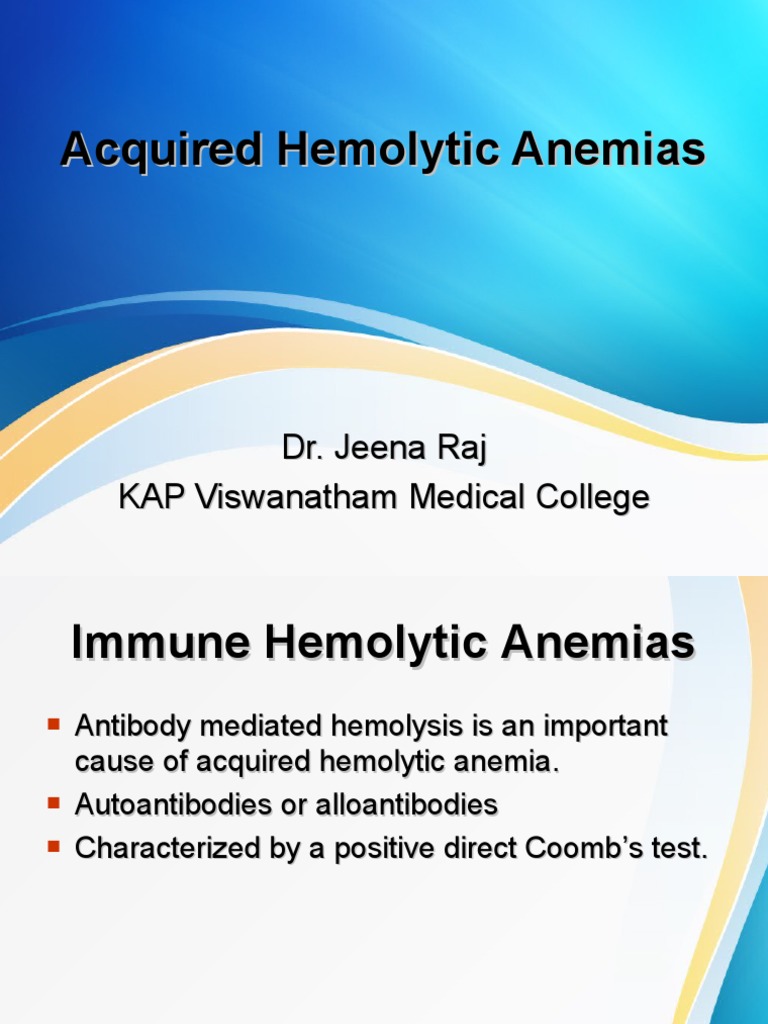 Acquired Hemolytic Anemia | PDF | Hematology | Clinical Pathology