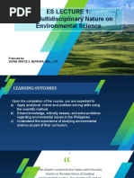 ES-LECTURE 1 - The Multidisciplinary Nature On Environmental Science