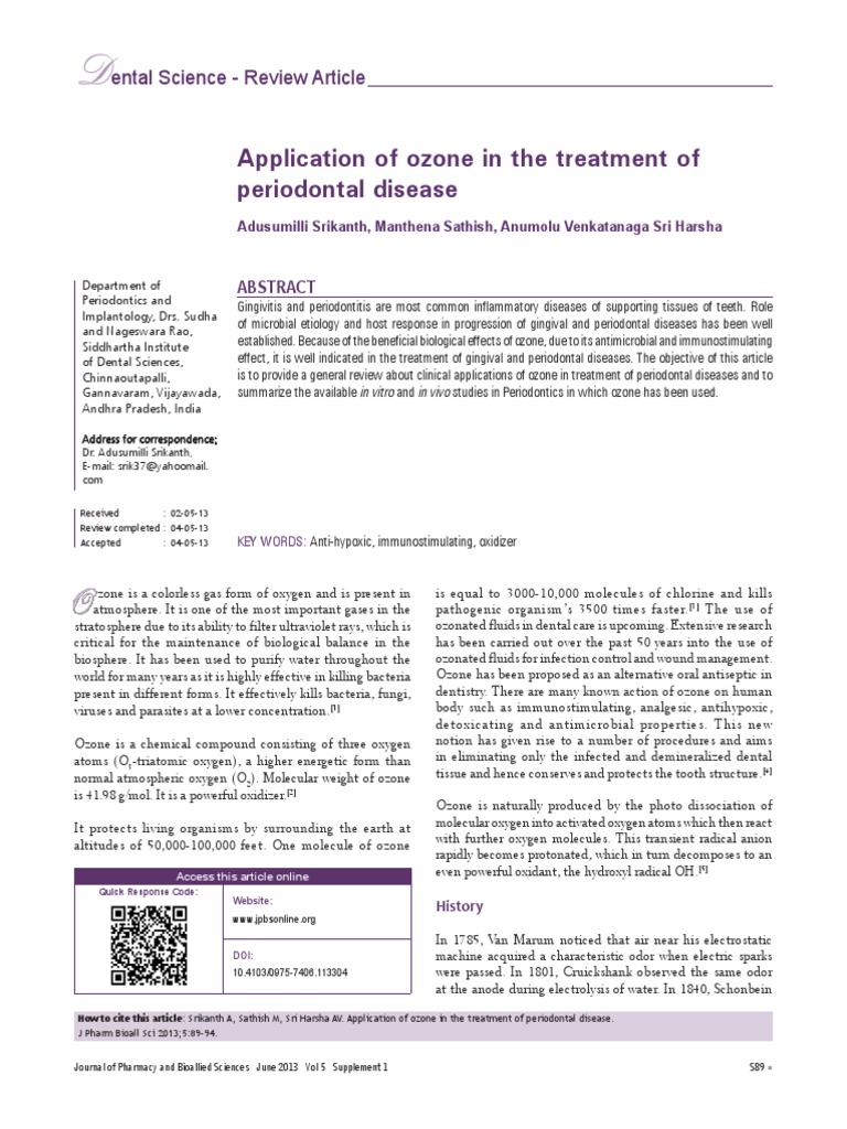 Srikanth a rl application of ozone in the treatment of periodontal