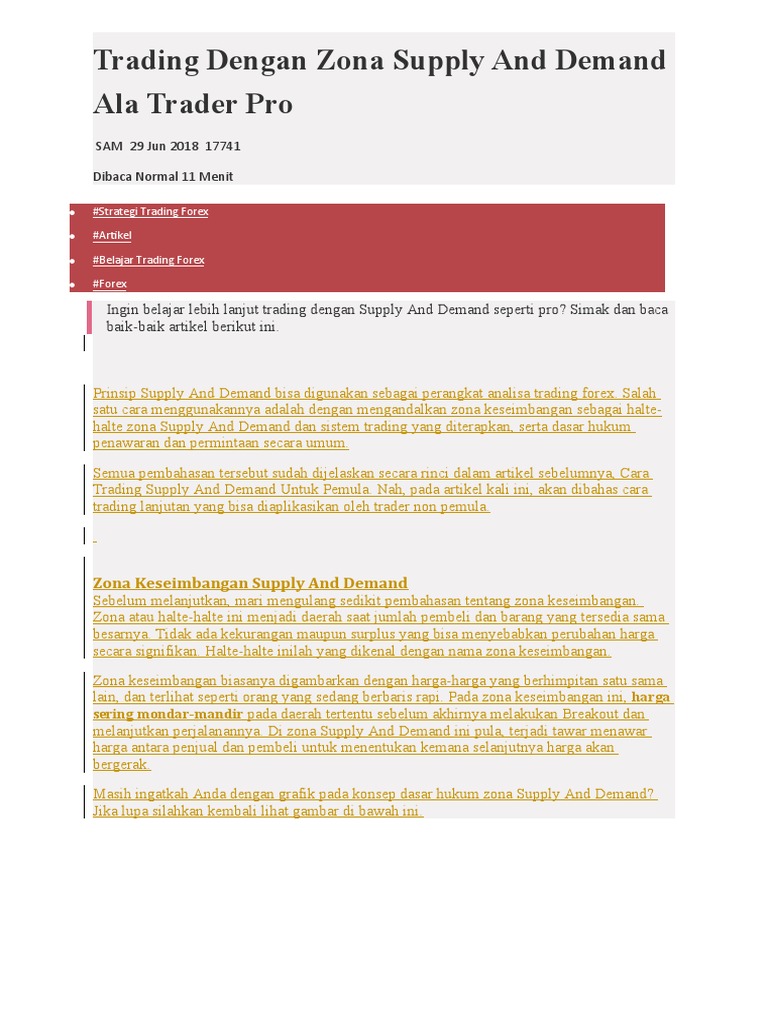 Trading dengan zona supply and demand ala trader pro pdf