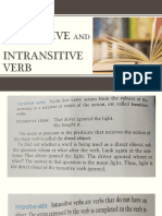 TRANSITIVE and INTRANSITIVE VERB