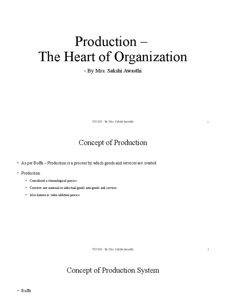 Production - The Heart of Organization - TBD | PDF | Economics ...
