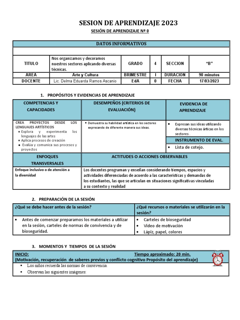Sesion Arte Uso de Tecnicas de Dibujo | PDF | Aprendizaje | Evaluación