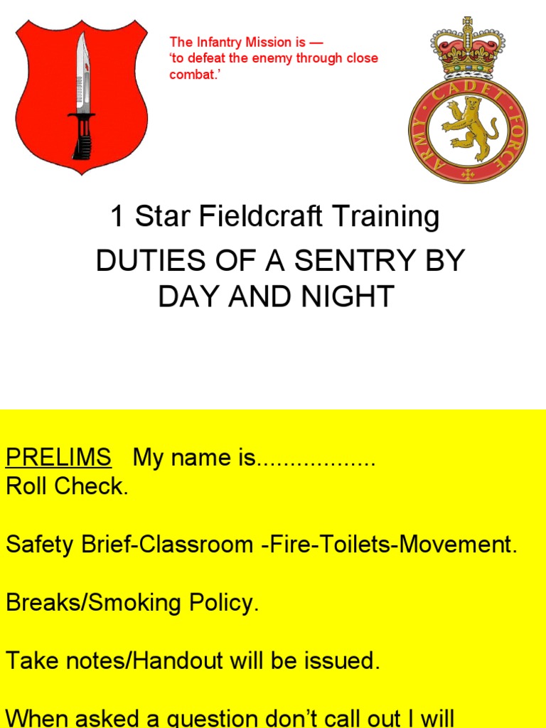 1 Star FC Duties of a Sentry PP | PDF | Military | Battles