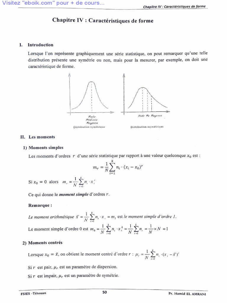 Caractéristiques de forme en statistiques | PDF | Théorie statistique