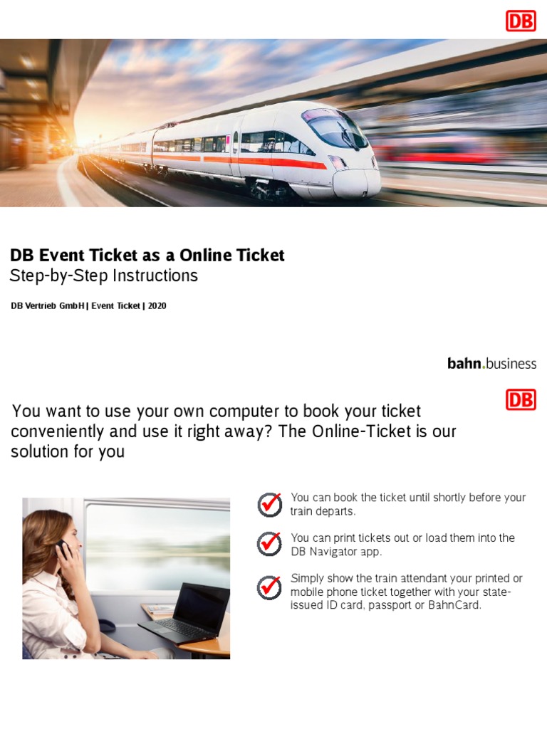 DB Event Ticket As A Online Ticket: Step-by-Step Instructions | PDF ...